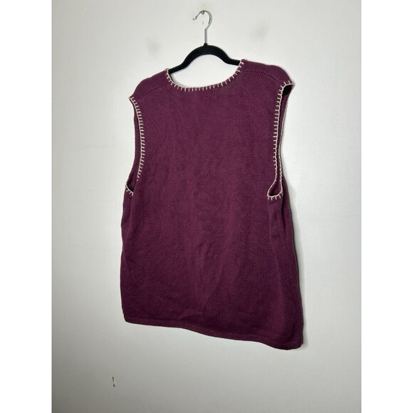 Cabin Creek Fall Leaves Knit Sweater Vest Grandma Cottage Vintage Size 1X NWT - Picture 3 of 7